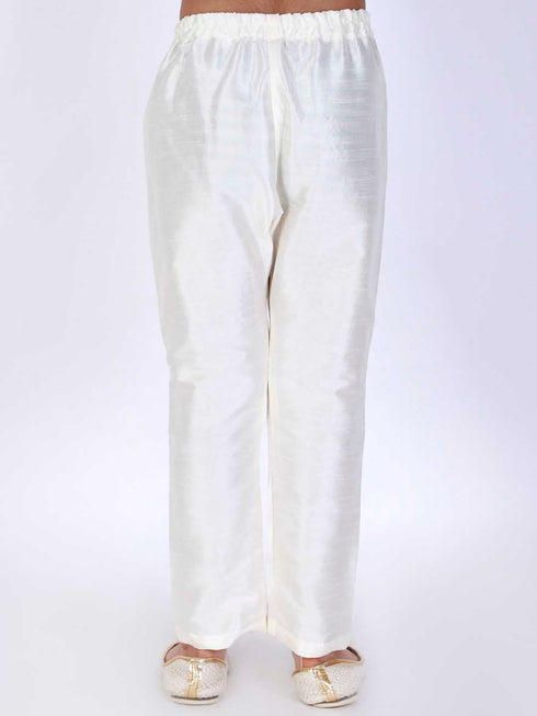 Vastramay Boys Cream Solid Relax-Fit Pyjama