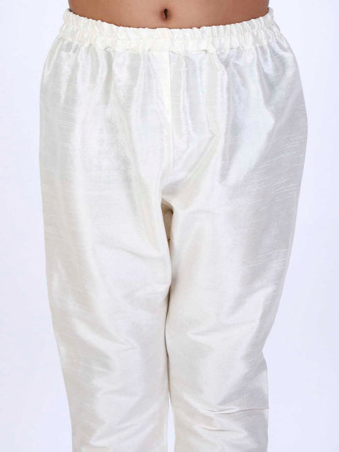 Vastramay Boys Cream Solid Relax-Fit Pyjama