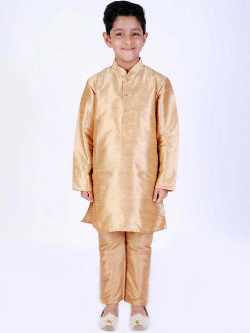 Vastramay Boys Rose Gold Solid Relax-Fit Pyjama