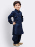 Vastramay Boys' Blue Cotton Pathani
