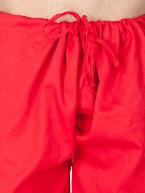 Vastramay Boys' Red Cotton Pathani