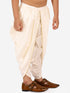 Vastramay Boy's Cream Silk Blend Solid Dhoti Pant