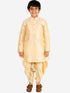 Vastramay Boy's Gold Silk Blend Solid Dhoti Pant