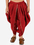 Vastramay Boys' Maroon Silk Blend Solid Dhoti Pant