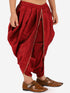 Vastramay Boys' Maroon Silk Blend Solid Dhoti Pant