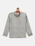 Vastramay Boys' Beige Jacquard Ethnic Shirt