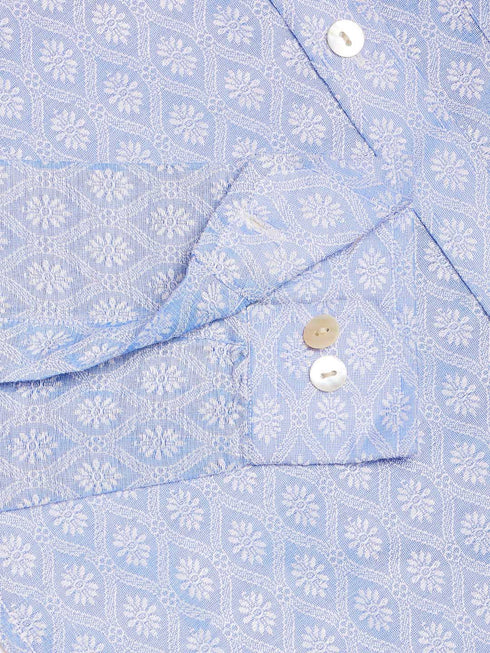 Vastramay Boys' Lavender Jacquard Ethnic Shirt