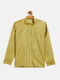 Vastramay Boys' Yellow Jacquard Ethnic Shirt