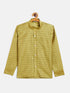 Vastramay Boys' Yellow Jacquard Ethnic Shirt