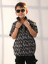 Vastramay Boy's Black Ethnic Shirt