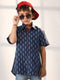 Vastramay Boy's Navy Blue Ethnic Shirt