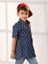 Vastramay Boy's Navy Blue Ethnic Shirt
