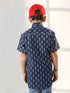 Vastramay Boy's Navy Blue Ethnic Shirt