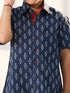Vastramay Boy's Navy Blue Ethnic Shirt