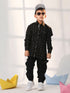 Vastramay Boy's Black Ethnic Shirt