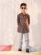 Vastramay Boy's Coffee Ethnic Shirt