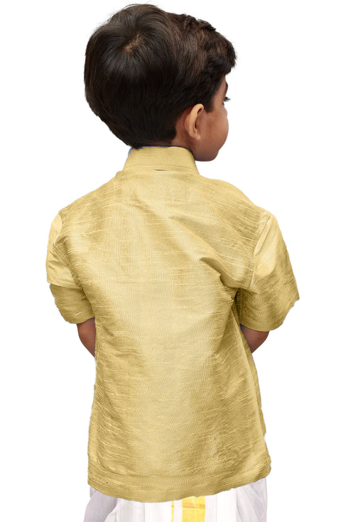 Vastramay Boys Gold Opaque Ethnic Shirt