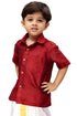 Vastramay Boys Maroon Gold Opaque Ethnic Shirt
