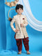 Vastramay Boys Gold And Maroon Sherwani Set