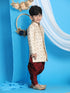 Vastramay Boys Gold And Maroon Sherwani Set