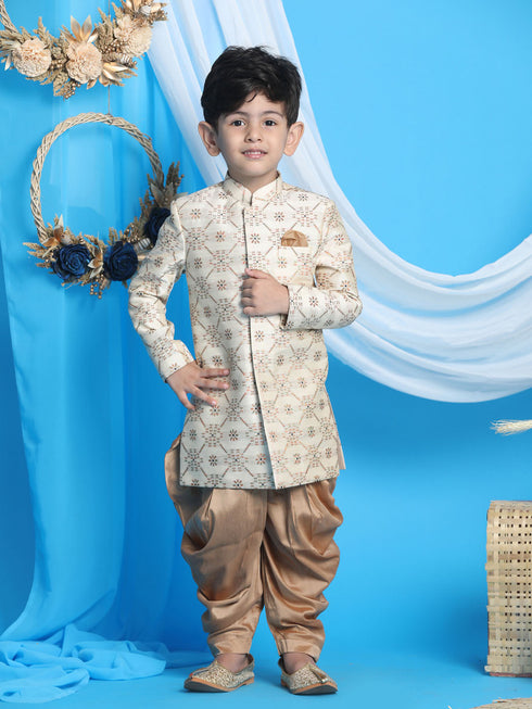 Vastramay Boys Gold Sherwani Set