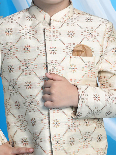 Vastramay Boys Gold Sherwani Set