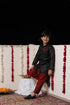 JBN CREATION Boy's Black Cotton Blend Sherwani And Pyjama Set
