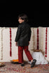 JBN CREATION Boy's Black Cotton Blend Sherwani And Pyjama Set
