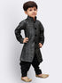 Vastramay Boys' Grey Silk Blend Sherwani