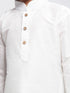 Vastramay Boys' White Cotton Silk Kurta and Dhoti Pant Set
