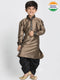 Vastramay Boys' Black Cotton Silk Blend Kurta and Dhoti Pant Set