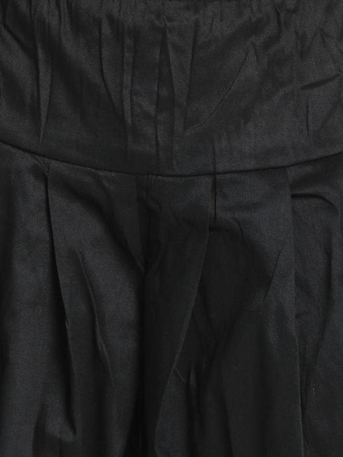 Vastramay Boys' Black Cotton Silk Blend Kurta and Dhoti Pant Set