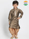 Vastramay Boys' Bronze Cotton Silk Blend Kurta and Dhoti Pant Set