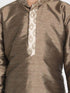Vastramay Boys' Bronze Cotton Silk Blend Kurta and Dhoti Pant Set