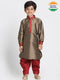 Vastramay Boys' Gold Cotton Silk Blend Kurta and Dhoti Pant Set