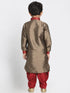 Vastramay Boys' Gold Cotton Silk Blend Kurta and Dhoti Pant Set