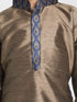 Vastramay Boys' Bronze Cotton Silk Blend Kurta and Dhoti Pant Set