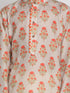 Vastramay Boys' Multicolor-Base-Beige And Cream Kurta Patiala Set