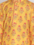 Vastramay Boys' Multicolor-Base-Mustard And Cream Kurta Patiala Set