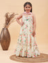 Vastramay Yellow Cotton Blend Floral Print Sibling Set