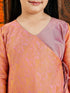 VASTRAMAY Girl's Pink Jacquard Anarkali Kurta Salwar Set