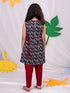 Vastramay Girls Black And Maroon Dhoti Kurta Set