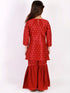 Vastramay Silk Blend Maroon Woven Sibling Set