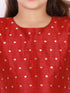 Vastramay Silk Blend Maroon Woven Sibling Set