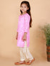 Vastramay Laheriya Print Pink And Blue Cotton Blend Siblings Set