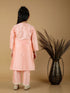 Vastramay Girls' Pink Viscose Kurta Pant Set