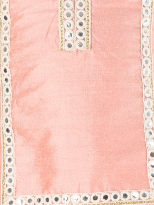 Vastramay Pink Color Viscose Kurta Pyjama Siblings Set