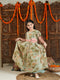 Vastramay Girl's Green Ethnic Printed Long Dress