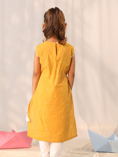 Vastramay Girls' Mustard Only Kurta