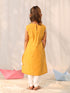 Vastramay Girls' Mustard Kurta Leggings Set